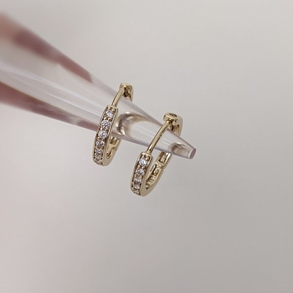 Kim Petite Pave Hoops - Picture 3 of 4